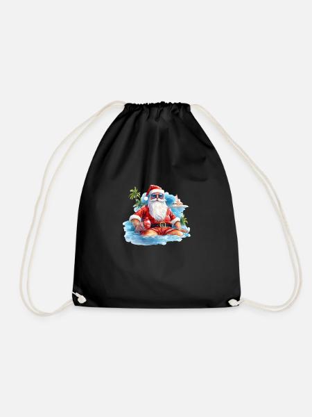 Santa Claus Weihnachtsmann - Turnbeutel - Schwarz