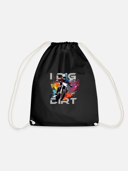 I dig dirt - Drawstring Bag - black