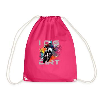 I dig dirt - Drawstring Bag - fuchsia - Front