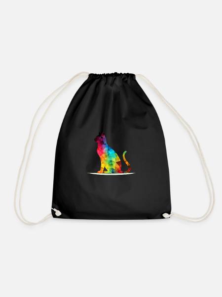 Pacho die bunte Katze - Turnbeutel - Schwarz