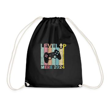 Homme Papa 2024 Futurs Parents Level Up Joueur - Sac de sport léger - noir - Devant
