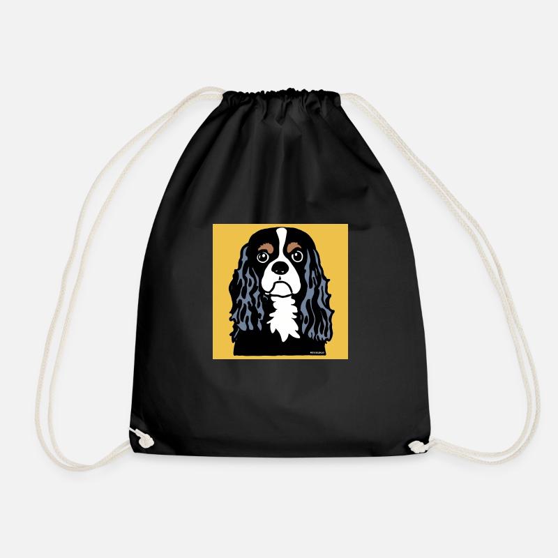 Cavalier King Charles Spaniel Doodle - Drawstring Bag - black