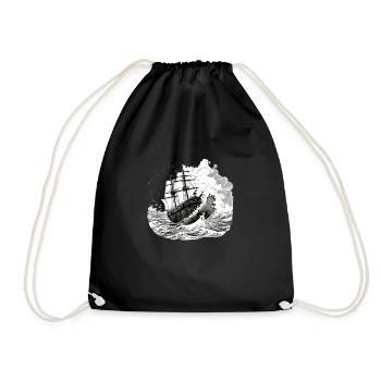 Bateau dans les vagues n°2 - Sac de sport léger - noir - Devant