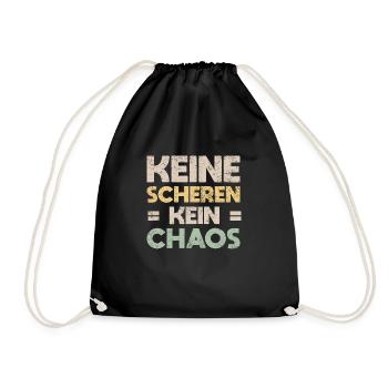 Keine Scheren, Kein Chaos - Turnbeutel - Schwarz - Vorne