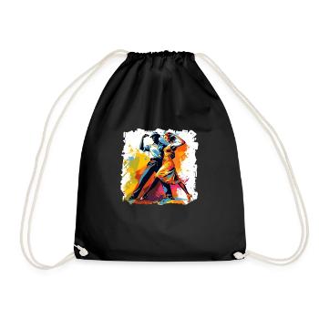 Dancing as fitness with stress relief - Drawstring Bag - black - Front