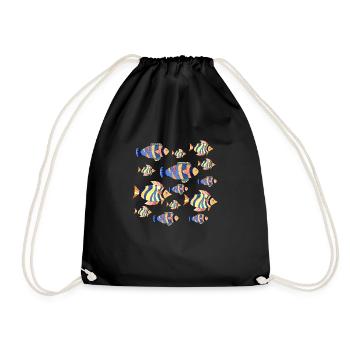 Poissons - Sac de sport léger - noir - Devant