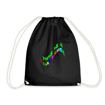this is a challenge - Drawstring Bag - black - Front