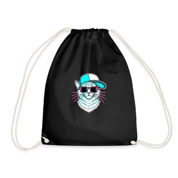 Cool Cat - Turnbeutel - Schwarz - Vorne