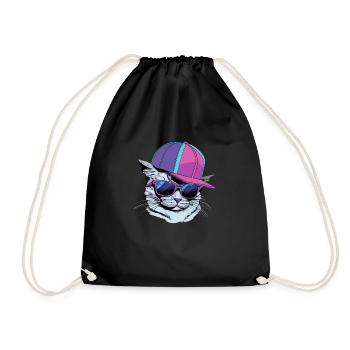 Cool Cat - Turnbeutel - Schwarz - Vorne