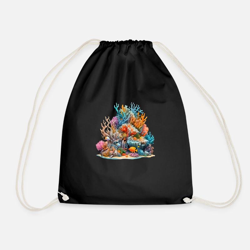 The Great Barrier Reef, a natural wonder - Drawstring Bag - black