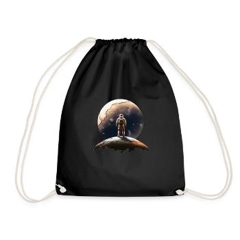 Grandiose Universe: Contemplative Astronaut - Drawstring Bag - black - Front