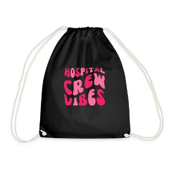 Hospital Crew Vibes Pink Rose Lady Style Nurses - Sac de sport léger - noir - Devant
