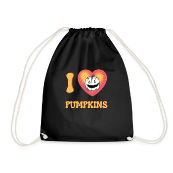 Ich liebe Kürbisse Halloween Spooky Horror Face - Turnbeutel - Schwarz - Vorne
