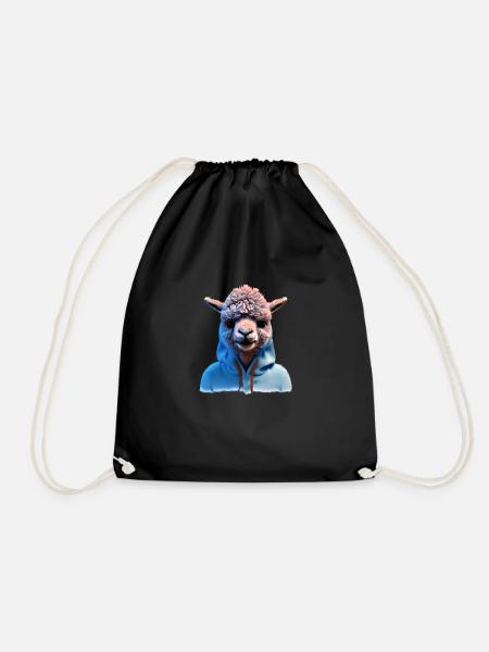 L’alpaga éleveur d’alpaga porte un pull en éventail d’alpaga - Sac de sport léger - noir