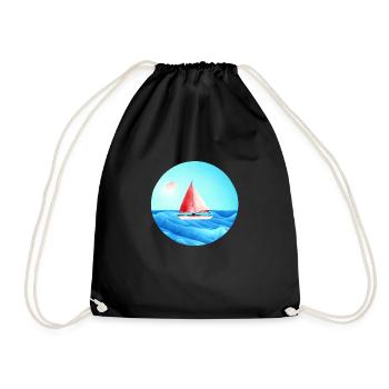 Sailing, Sailing, Sailboat, Sailor, Sailing Ship - Drawstring Bag - black - Front