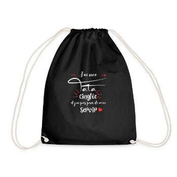 J’ai une tata cinglée - Sac de sport léger - noir - Devant