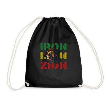 iron lion zion - Turnbeutel - Schwarz - Vorne