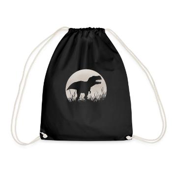 Dinosaur Sunset Vintage Rex - Drawstring Bag - black - Front