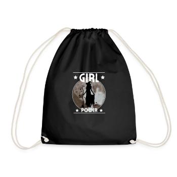 Sorcière Girl Power Lune Nuit - Sac de sport léger - noir - Devant