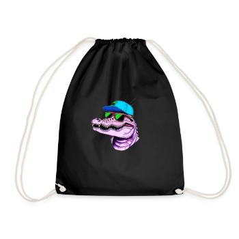 Cooler Alligator - Turnbeutel - Schwarz - Vorne