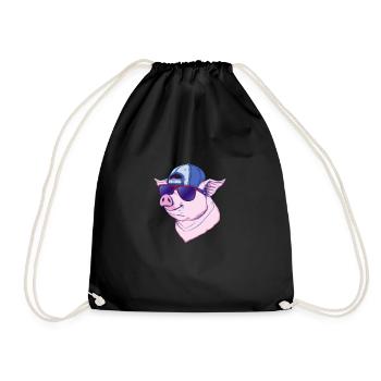 Cochon cool - Sac de sport léger - noir - Devant