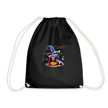 Mignon raton laveur sur citrouille - Halloween - Sac de sport léger - noir - Devant