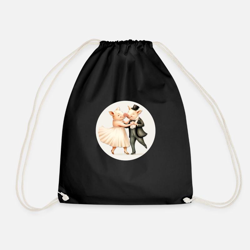Deux cochons dansent - Sac de sport léger - noir