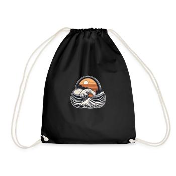 Sunset Wave - Drawstring Bag - black - Front