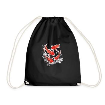 The koi fish are waiting for you - Drawstring Bag - black - Front