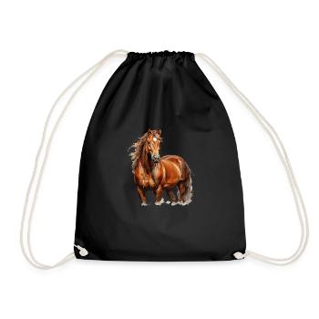 A majestic appearance as a horse - Drawstring Bag - black - Front