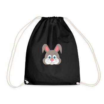 Mignon visage de lapin - Sac de sport léger - noir - Devant