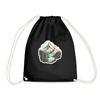 Hiking in the mountains - Drawstring Bag - black - Front
