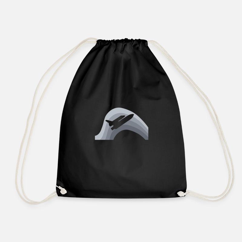 Space shuttle Spaceship Spacecraft - Drawstring Bag - black