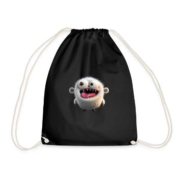 Frohes Halloween niedliche Monster Zunge heraus gruselig - Turnbeutel - Schwarz - Vorne