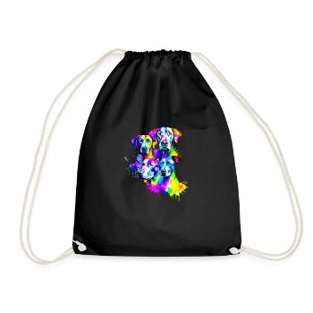 Des chiens aux couleurs de l'arc-en-ciel - Sac de sport léger - noir - Devant