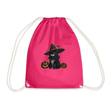Nights and days Cat Halloween - Drawstring Bag - fuchsia - Front