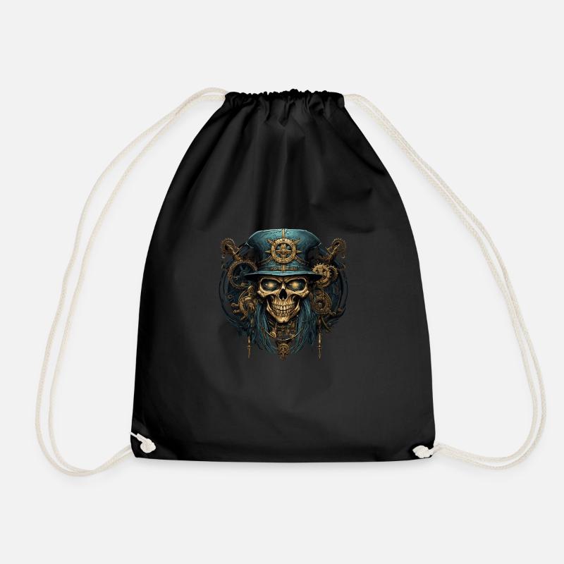 Crâne de zombie Steampunk - Sac de sport léger - noir