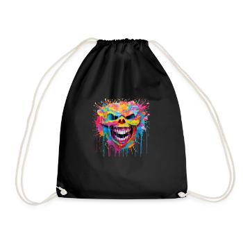 dark laugh - Drawstring Bag - black - Front