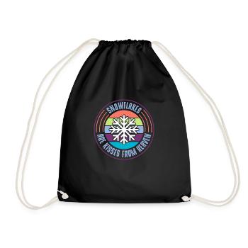 Snowflake - Drawstring Bag - black - Front