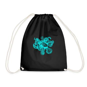 Kraken (neon) - Drawstring Bag - black - Front