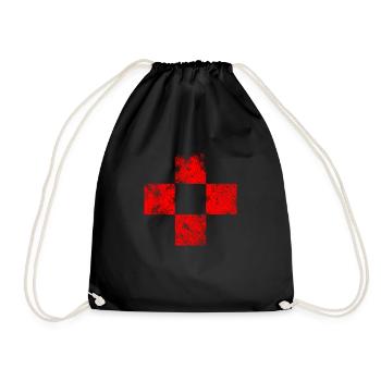 Diamonds - Checkerboard Square Pattern - Drawstring Bag - black - Front