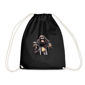 Gorilla Biker - Turnbeutel - Schwarz - Vorne
