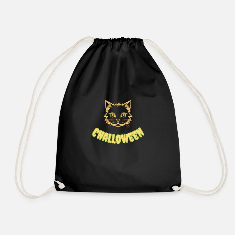 Challoween 2, mouse muncher. Halloween Cat - Drawstring Bag - black