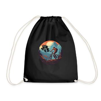 MTB Mountain Bike - Drawstring Bag - black - Front
