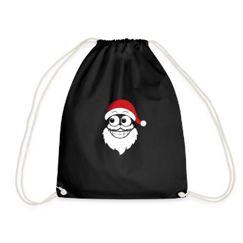 Lachender Santa - Turnbeutel - Schwarz - Vorne