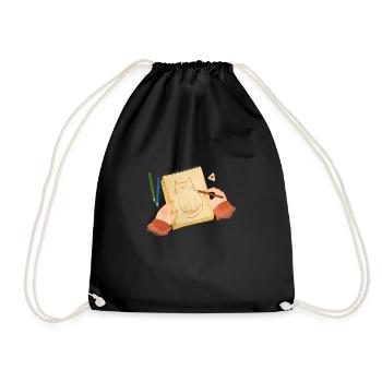 Cat Friend 😻 - Drawstring Bag - black - Front