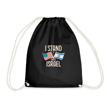 America Israel - I Stand with Israel - Drawstring Bag - black - Front