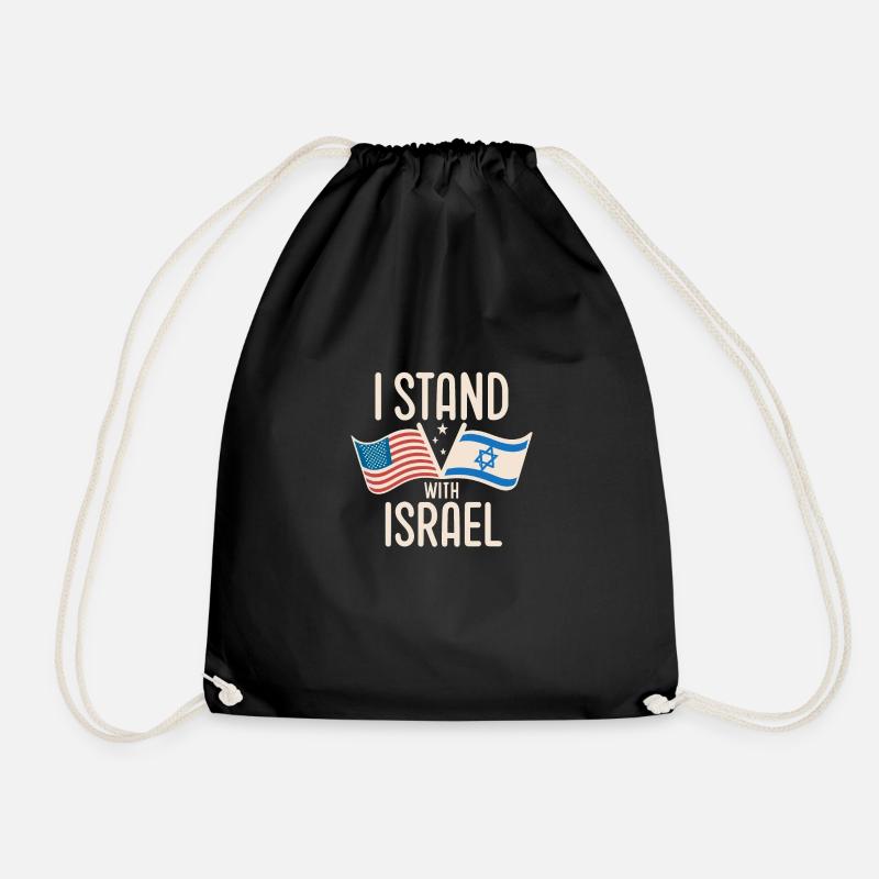 Amerika Israel - Ich stehe an der Seite Israels - Turnbeutel - Schwarz
