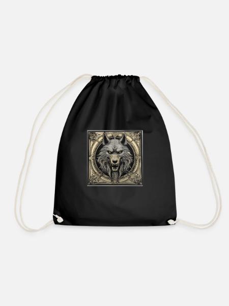 Wolf Emblem - Turnbeutel - Schwarz