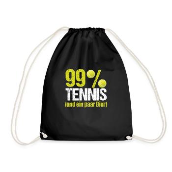 Tennisspieler Tennis Bier - Turnbeutel - Schwarz - Vorne